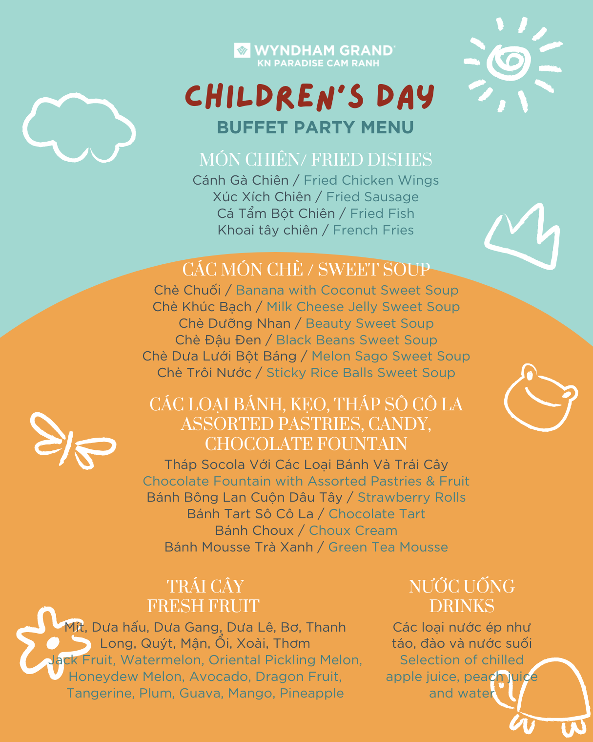 Wyndham Grand Kn Paradise Cam Ranh Children Day Buffet Menu