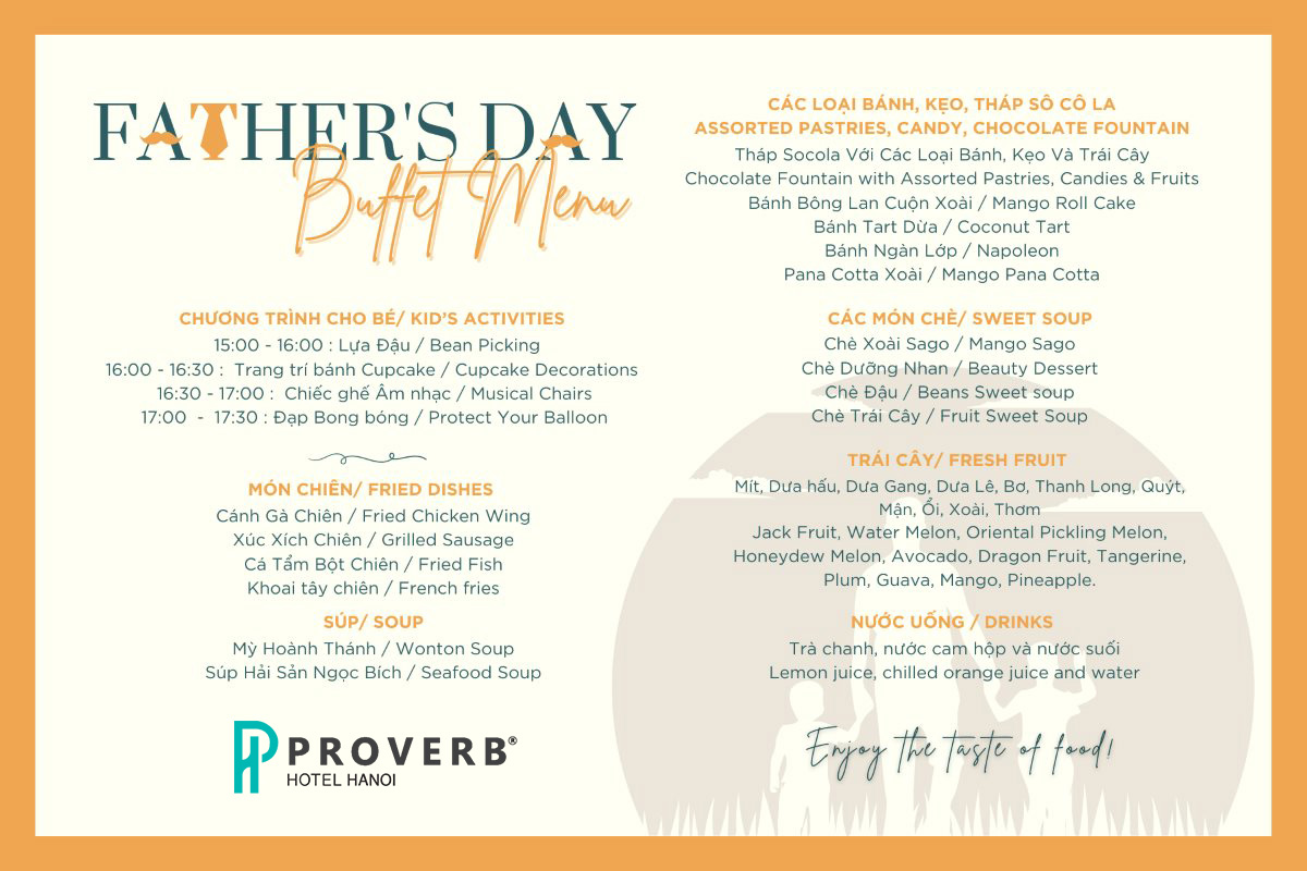 Proverb Father Day Buffet Menu Copy