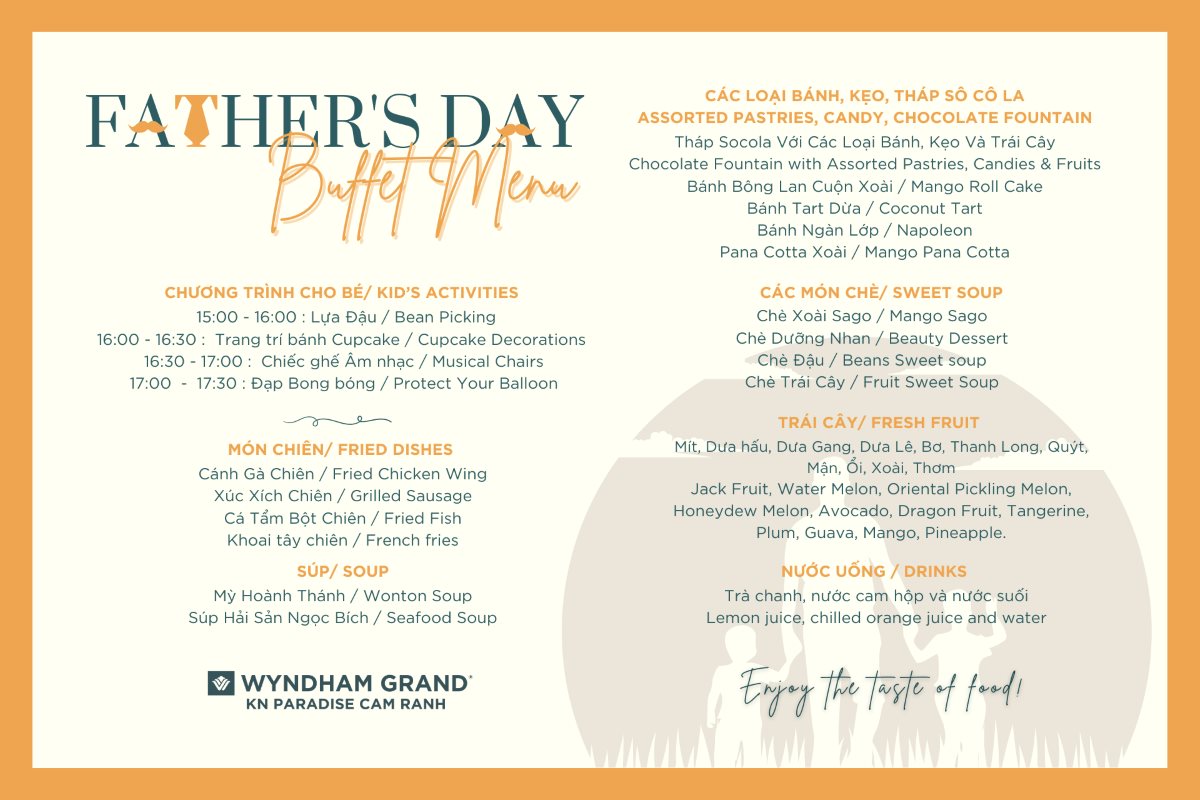 Wyndham Grand Kn Paradise Father's Day Buffet Menu